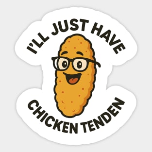 I’ll Just Have The Chicken Tenders Funny Retro Food Quote | Cartoon Dabbing Nugget Fast Food Humor Sticker